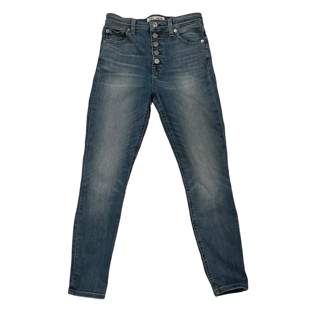 Lucky Brand Bridgette Button Fly Crop Skinny Jeans, Sz 2/26 - Picture 3 of 16